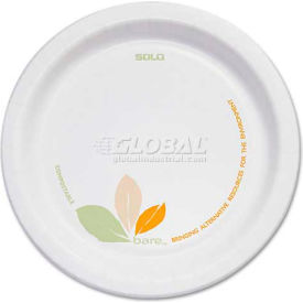 Solo Cups OFMP6-J7234 SOLO® OFMP6-J7234, Bare Paper Eco-Forward Plates, 6" Dia., Green/Tan, 500/Carton image.