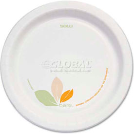 Solo Cups OFMP9-J7234 SOLO® OFMP9-J7234, Bare Paper Eco-Forward Plates, 8-1/2" Dia., Green/Tan, 250/Carton image.