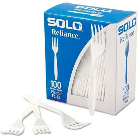 Solo Cups SCC RSWFX SOLO® SCCRSWFX Reliance Fork, Polystyrene, White, 1000/Carton image.
