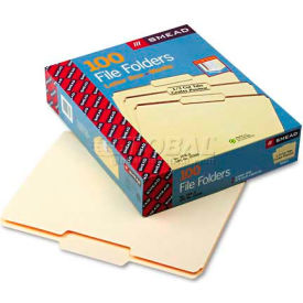Smead File Folders, 1/3 Cut Second Position, One-Ply Top Tab, Letter, Manila, 100/Box