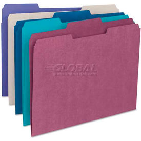 Smead Manufacturing Company 11948 Smead® File Folders, 1/3 Cut Top Tab, Letter, Deep Assorted Colors, 100/Box image.