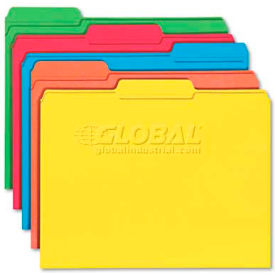 Smead Manufacturing Company 11993 Smead® File Folders, 1/3 Cut, Reinforced Top Tab, Letter, Assorted, 100/Box image.