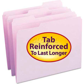 Smead Manufacturing Company 12434 Smead® File Folders, 1/3 Cut, Reinforced Top Tab, Letter, Lavender, 100/Box image.