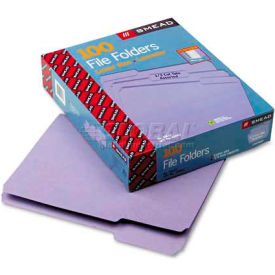 Smead Manufacturing Company 12443 Smead® File Folders, 1/3 Cut Top Tab, Letter, Lavender, 100/Box image.
