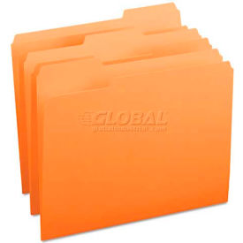 Smead Manufacturing Company 12543 Smead® File Folders, 1/3 Cut Top Tab, Letter, Orange, 100/Box image.