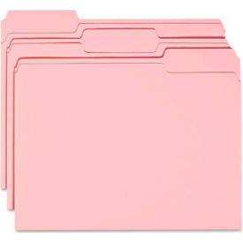 Smead Manufacturing Company 12643 Smead® File Folders, 1/3 Cut Top Tab, Letter, Pink, 100/Box image.