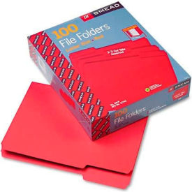 Smead Manufacturing Company 12743 Smead® File Folders, 1/3 Cut Top Tab, Letter, Red, 100/Box image.