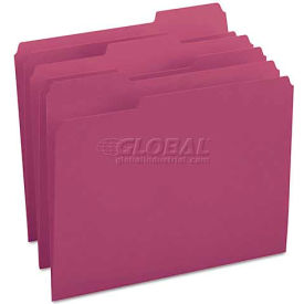 Smead File Folders, 1/3 Cut Top Tab, Letter, Maroon, 100/Box