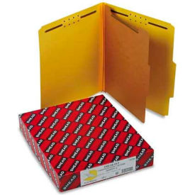 Smead Manufacturing Company 13734 Smead® Pressboard Classification Folders, Letter, Four-Section, Yellow, 10/Box image.