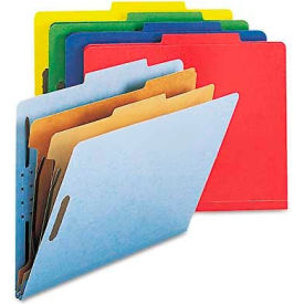 Smead Manufacturing Company 14025 Smead® Pressboard Classification Folders, Letter, Six-Section, Assorted, 10/Box image.
