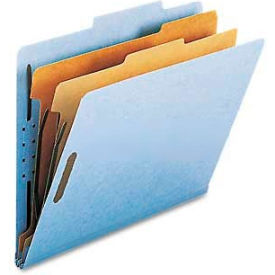 Smead Manufacturing Company 14030 Smead® Pressboard Classification Folders, Letter, Six-Section, Blue, 10/Box image.