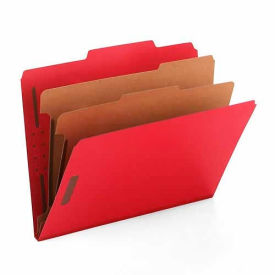 Smead Manufacturing Company 14031 Smead® Pressboard Classification Folders, Letter, Six-Section, Bright Red, 10/Box image.