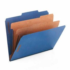 Smead Manufacturing Company 14032****** Smead® Pressboard Classification Folders, Letter, Six-Section, Dark Blue, 10/Box image.