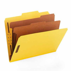 Smead Manufacturing Company 14034 Smead® Pressboard Classification Folders, Letter, Six-Section, Yellow, 10/Box image.