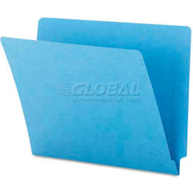 Smead Colored File Folders, Straight Cut, Reinforced End Tab, Letter, Blue, 100/Box