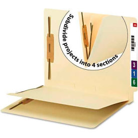 Smead Manila End Tab Classification Folder, 1 divider, Straight Cut Tab, 50/BX