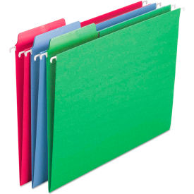 Smead Manufacturing Company 64031 Smead® Erasable FasTab Hanging Folders, 1/3-Cut, Letter, 11 Point St, Assorted, 18/Box image.
