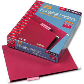 Smead Manufacturing Company 64073 Smead® Hanging File Folders, 1/5 Tab, 11 Point Stock, Letter, Maroon, 25/Box image.