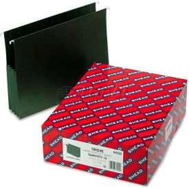Smead Manufacturing Company 64220 Smead® 3-1/2" Hanging File Pockets with Sides, Letter, Standard Green, 10/Box image.