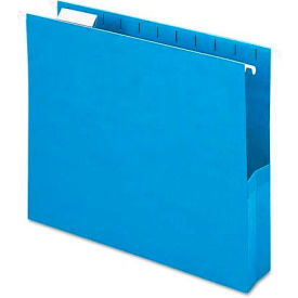 Smead Manufacturing Company 64250 Smead® 2" Capacity Closed Side Flexible Hanging File Pockets, Letter, Sky Blue, 25/Box image.