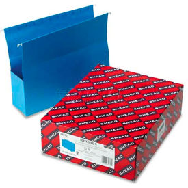 Smead Manufacturing Company 64270 Smead® 3" Capacity Closed Side Flexible Hanging File Pockets, Letter, Sky Blue, 25/Box image.