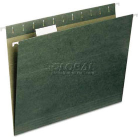 Smead Manufacturing Company 65001 Smead® Recycled Hanging File Folders, 1/5 Tab, 11 Point Stock, Letter, Green, 25/Box image.
