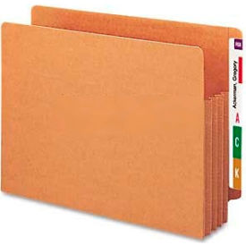 Smead Manufacturing Company 73780 Smead® 3-1/2" Accordion Expansion File TUFF Pockets, Straight Tab, Ltr, Redrope, 10/Box image.