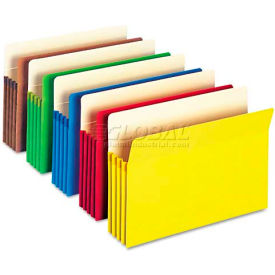 Smead Manufacturing Company 73892 Smead® 3-1/2" Accordion Expansion Colored File Pocket, Straight Tab, Ltr, Asst, 5/Pack image.