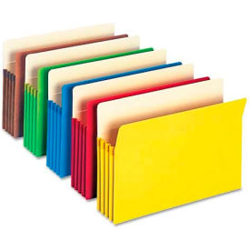 Smead Manufacturing Company 74892 Smead® 3-1/2" Accordion Expansion Colored File Pocket, Straight Tab, Lgl, Asst, 5/Pack image.