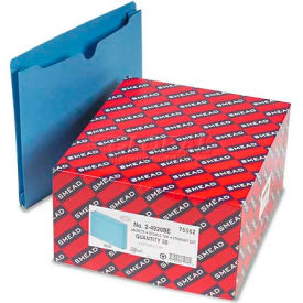 Smead Manufacturing Company 75562 Smead® File Jackets, 2-Ply Tab and 2" Accordion Expansion, Letter, 11 Pt, Blue, 50/Box image.