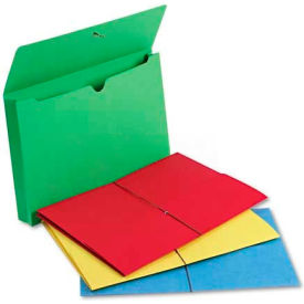 Smead Manufacturing Company 77271 Smead® 2" Accordion Expansion Wallet, Elastic Cord, Lgl, Blue/Green/Red/Yellow, 50/Box image.