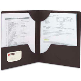 Smead Manufacturing Company 87981 Smead® Lockit Two-Pocket Folder, Leatherette Stock, 11 x 8-1/2, Black, 25/Box image.