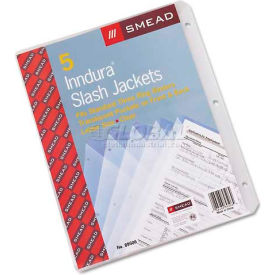 Smead Slash Pocket Jackets, Letter, Polypropylene, Clear, 5/Pack