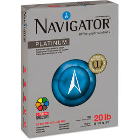 Navigator® Platinum Paper - White - 20 lbs. - 8-1/2"" x 11"" - 5000 Sheets/Carton