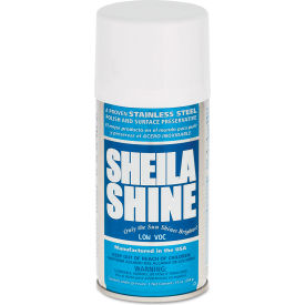 United Stationers Supply SSCA10 Sheila Shine Low Voc Stainless Steel Cleaner and Polish, 10 oz. Aerosol Can, 12 Cans/Case image.