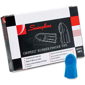 Swingline 54019 Gripeez Finger Tips, Size 11-1/2, Medium, Blue, 1/Dozen image.