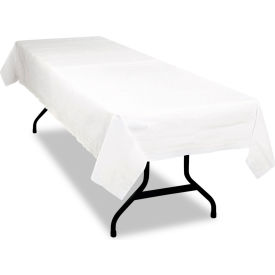United Stationers Supply TBLPT549-WH Tablemate® Poly Tissue Table Cover Set, 108"L x 54"W, White, Pack of 6 image.