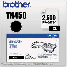 United Stationers Supply TN450 Brother® TN450 High-Yield Toner, 2600 Page-Yield, Black, OEM image.