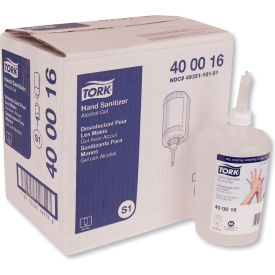 Tork , Premium Alcohol Gel Hand Sanitizer, 1 L Bottle, Light Scent, 6/Carton