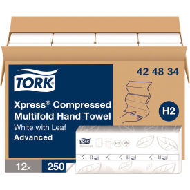 Tork® Xpress Compressed Multifold Hand Towels White 250 Sheets/Pack 12 Packs/Carton 