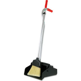 Ergo Dust Pan with Broom, 12"W x 33"H, Red/Silver view 2