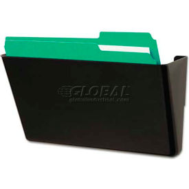 Universal UNV08122 Universal Recycled Wall File, Add-On Pocket, Plastic, Black image.