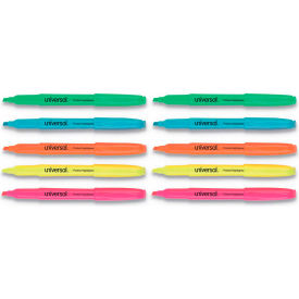 Universal Products UNV08857 Universal™ Pocket Highlighters, Chisel Tip, Assorted Colors, Dozen image.