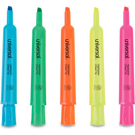 Universal Products UNV08867 Universal™ Desk Highlighters, Chisel Tip, Assorted Colors, Dozen image.