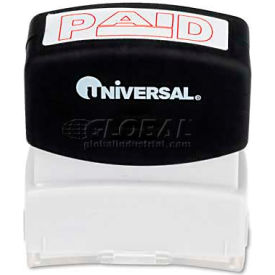 Universal UNV10062*** Universal Message Stamp, PAID, Pre-Inked/Re-Inkable, Red image.