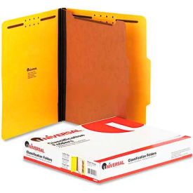 Universal 10204 Universal® Pressboard Classification Folders, Letter, Four-Section, Yellow, 10/Box image.