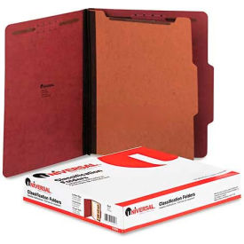 Universal 10250 Universal® Pressboard Classification Folder, Letter, Four-Section, Red, 10/Box image.