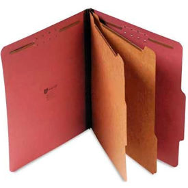 Universal 10270 Universal® Pressboard Classification Folder, Letter, Six-Section, Red, 10/Box image.