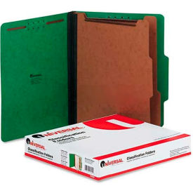 Universal 10302 Universal® Pressboard Classification Folders, Letter, Six-Section, Emerald Green, 10/Box image.