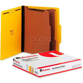 Universal 10304 Universal® Pressboard Classification Folders, Letter, Six-Section, Yellow, 10/Box image.